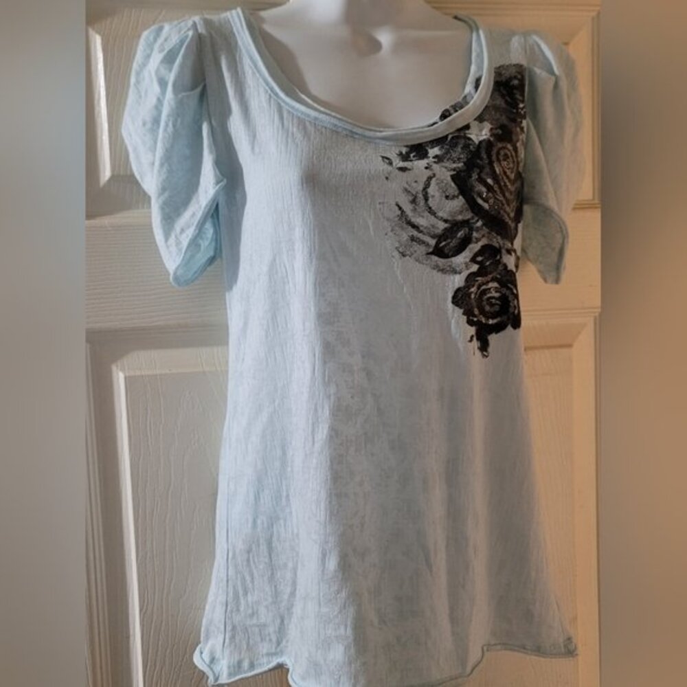 Baby Blue Short-sleeved Shirt